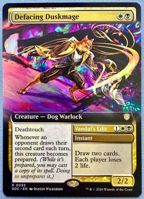 MTG Secrets of Strixhaven Defacing Duskmage Extended Art Commander RARE NM