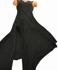 Free People Open Back Maxi Dress Black Crochet Woven Rope Detail Minor Flaw