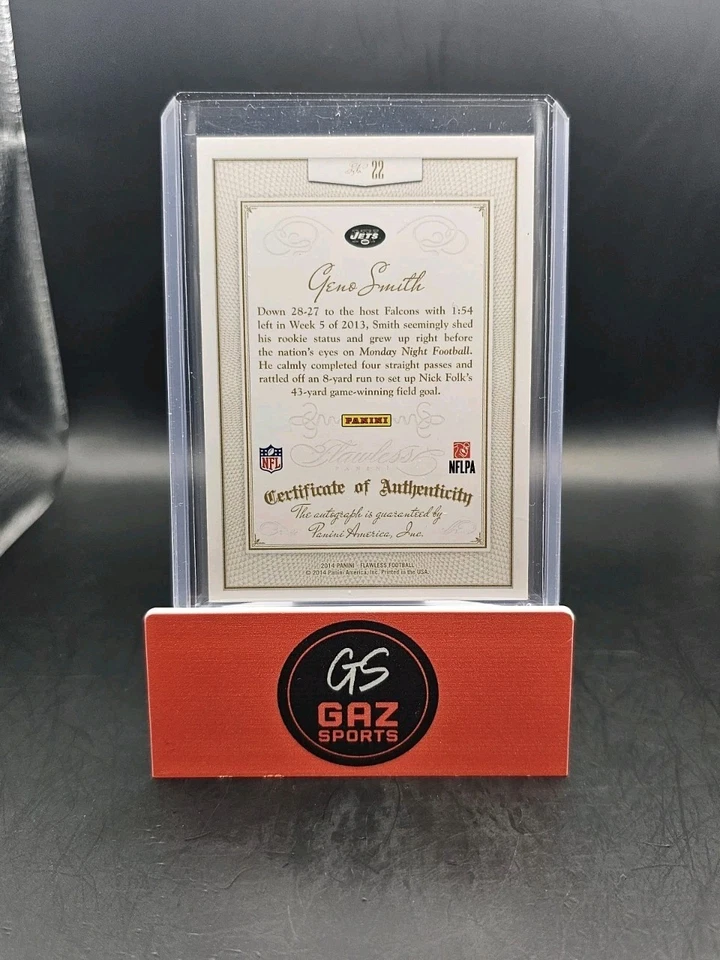 2014 Flawless Geno Smith Flawless Signatures 09/10  Jets/Raiders - Image 2 of 2