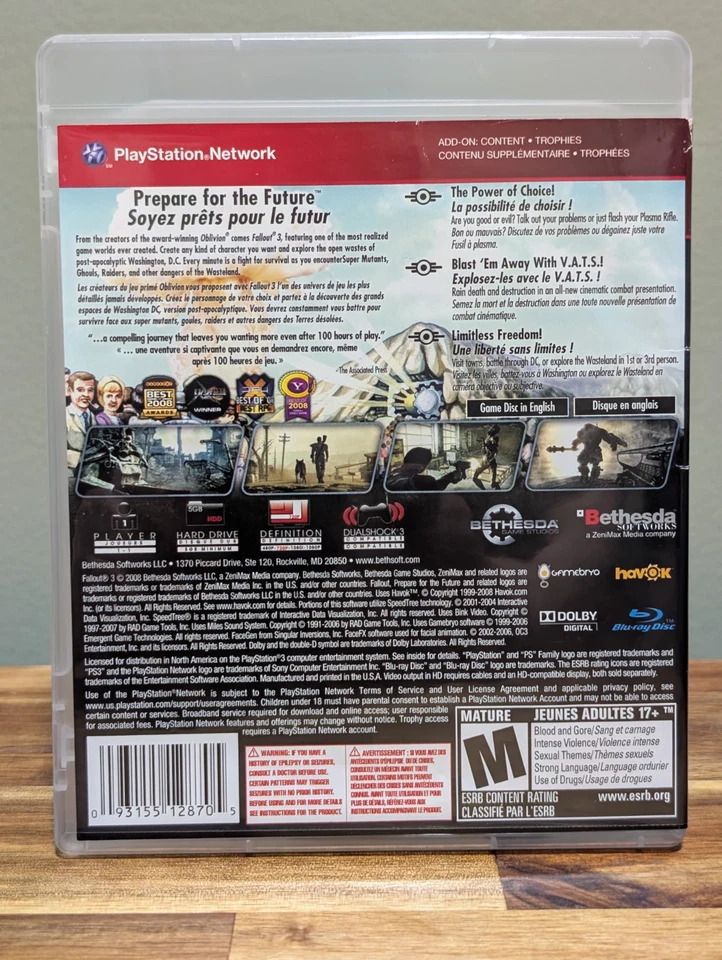 Fallout 3 PS3 (Sony PlayStation 3)➡️No Manual - Tested - Near Mint 📀! - Image 2 of 4