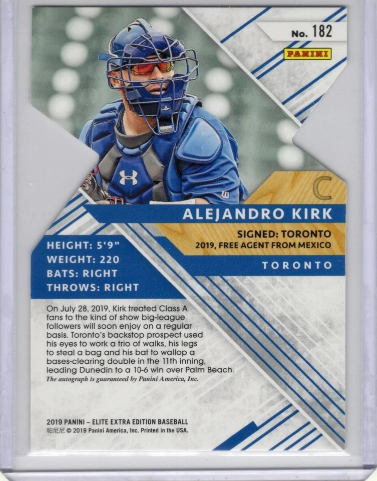Alejandro Kirk 2019 Panini Elite Extra Edition Status Die-Cut #23/75 Blue Jays - Image 2 of 2