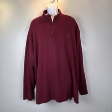 Polo Ralph Lauren Estate Rib 1/4 Zip Sweater Mens 4XB Burgundy Maroon Preppy