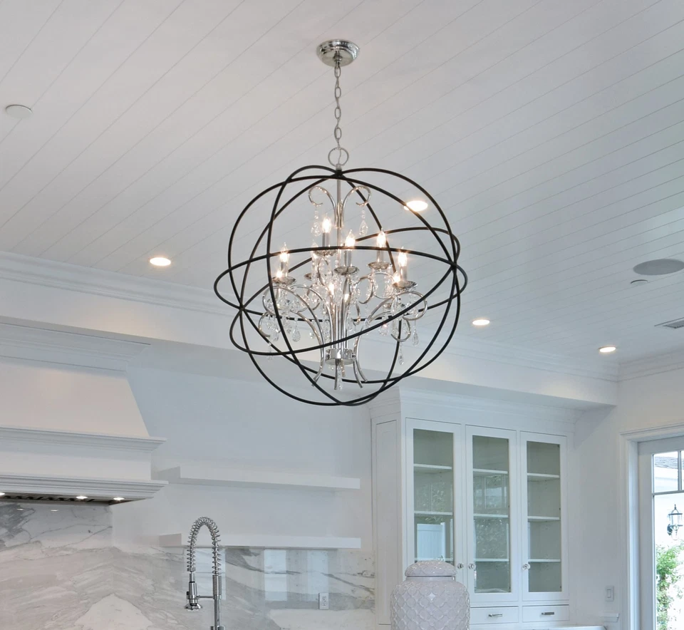 Lámpara de araña Maxim 25144 Bronze Orbit 25"W 6 luces Foto 4 de 4