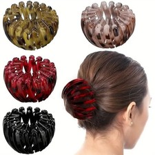Bird Nest Hair Clip Retro Geometric Elastic Ponytail Bun Hairband Women