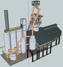 3d printed Blast Furnace Steel Mill, building...