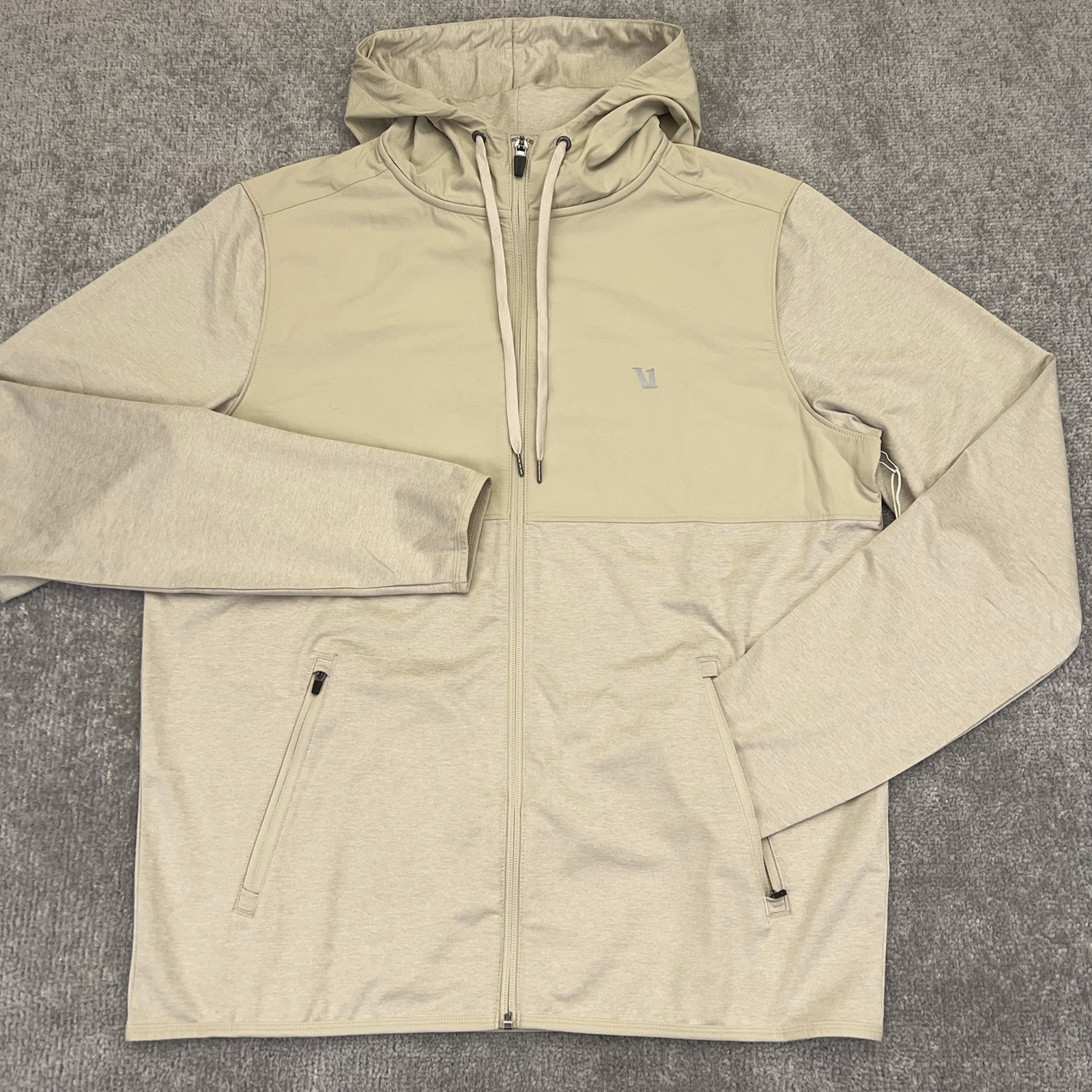 VUORI Men’s Sunday Element Jacket Zip Performance Hooded Limestone Medium NWT