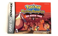 Pokemon Mystery Dungeon Red Rescue Team; GBA; instruction booklet ONLY perf cond