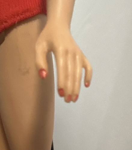 1962 Midge Barbie Puppe BubbleCut brünett rot Badeanzug Heels Ständer #850 Mattel - Bild 13 von 19