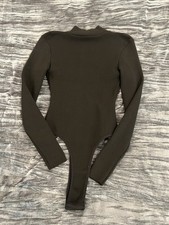 Black Ribbed Bodysuit by Fashion Nova Size L