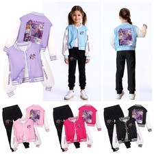 2025 Kids Girls Demon Hunters Jacket Baseball Coat Casual Top Pants Outfits Gift