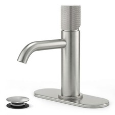 Single Hole Bathroom Sink Faucet with Pop-up Drain Deck Plate - Modern Design