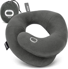 Travel Neck Pillow for Airplane – Patented Double for Head, Neck, and Chin. B...
