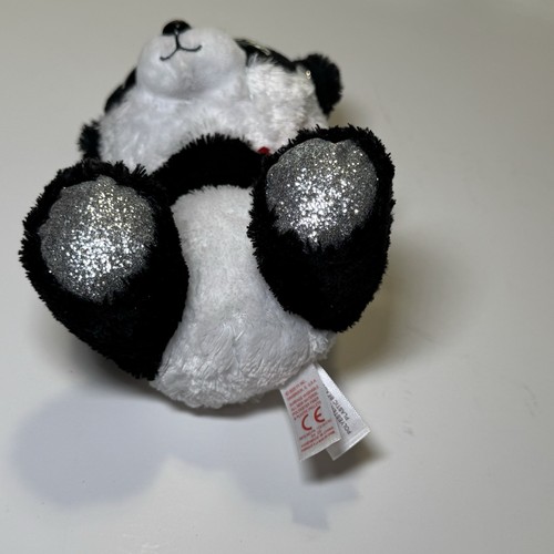 Ty Beanie Boos BAMBOO the Panda 6" Beanbag Plush Toy w/ Blue Glitter Eyes - Imagen 5 de 6
