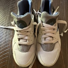Nike Huarache Boys' Athletic Sneakers Gray White Mesh Low Top US 4Y