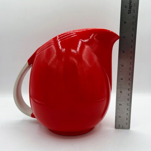 Hall's China Sani Grid Pert Chinese Red 64 fl oz Pitcher Large Kitchenware - Picture 11 of 11