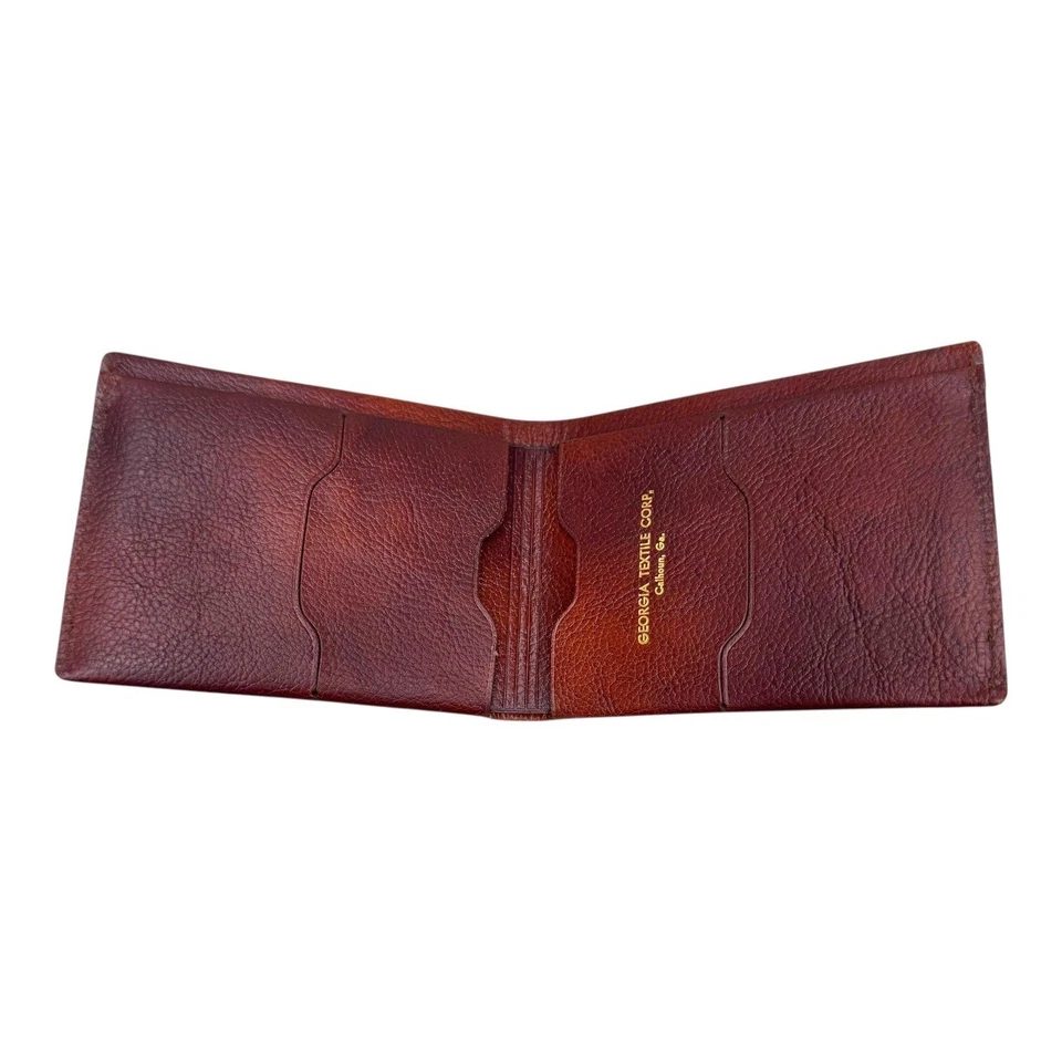 De Colección Georgia Textile Corp. Cartera de Cuero Pato Caza Doble Pliegue Escena Nuevo Antiguo Stock Foto 3 de 4