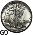 1941 Walking Liberty Half Dollar, Nice Choice BU++