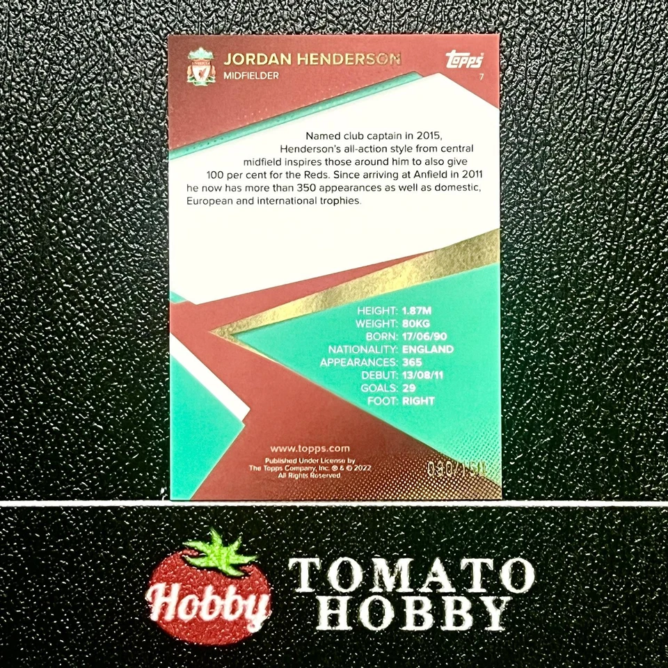 TOPPS LIVERPOOL FAN SET 2021-22 JORDAN HENDERSON /150 AQUA REFRACTOR LIVERPOOL - Image 2 of 2