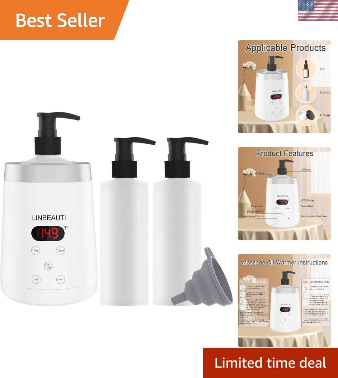 Massageöl Heizflasche Massageölwärmer Spa Heizgerät für Salons Haushalte
