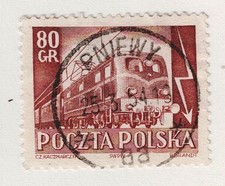 Poland Railroad Electric Train stamp 1954 Good Postmark PL