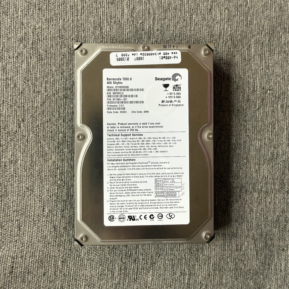 Hard Drive Seagate Barracuda 7200.8 ST3400832A 400GB 7200 RPM 16MB ATA 3.5" - Image 2 of 4