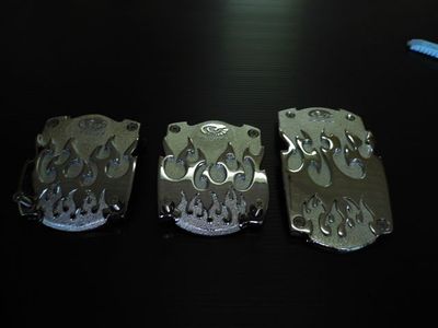 CAR MANUAL TRANSMISSION PEDALS ALLOY METAL FLAME MODEL  X 3 PIECES