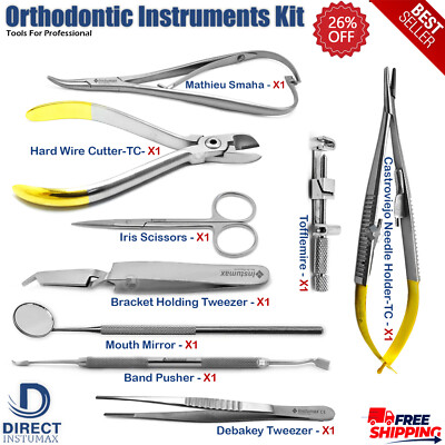 Orthodontic Dental Bracket Ligature Tooth Braces Instruments Adjusting Tools