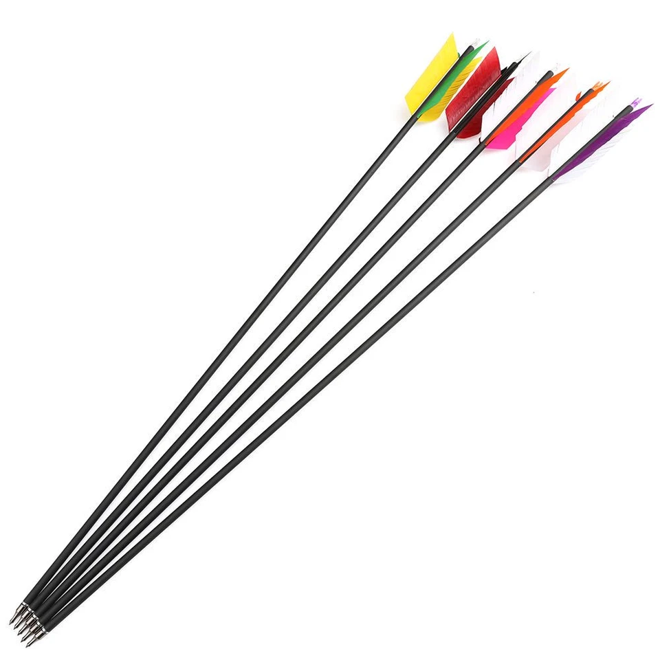 30" Carbon Arrows SP500 Flu Flu Feathers Archery Target Bow Hunting Shoot - Image 2 of 4