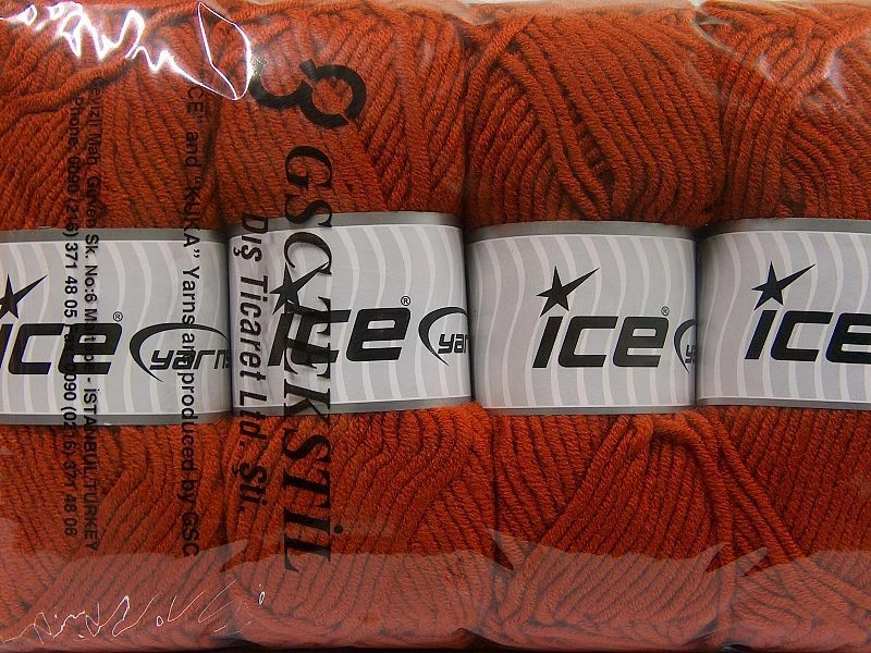 Lote de 4 hilos gruesos merino lana voluminosa 4x100 g cobre Foto 4 de 4