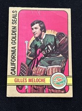 GILLES MELOCHE  1972-73 O-PEE-CHEE ROOKIE SIGNED AUTOGRAPHED CARD #112 SEALS