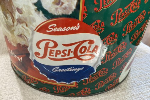 Vintage große Pepsi-Cola Weihnachtsmann Popcorn Dose mit Deckel Houston Food Co. 1993 - Bild 6 von 13