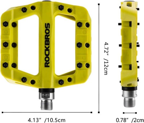 ROCKBROS MTB Road Bike Nylon Pedals Lightweight Widen 9/16" DU Bearing Pedals - Picture 5 of 5