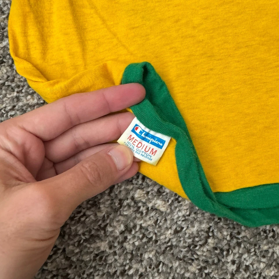 Camiseta De Colección Champion Para Hombres M Reversible Años 70 Azul Bar Alabama Mtn Brook Todo Algodón Foto 3 de 4