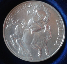 MONETA IN ARGENTO 835 LIT 10.000 CEBRATIVA 40MO ANNIVERSARIO CONFERENZA MESSINA