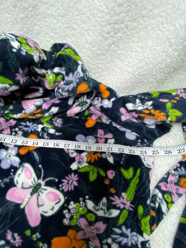 Vera Bradley Wrap Robe Belted BLOOM BOOM NAVY Hood Floral Butterfly Women's 2XL - Picture 15 of 17
