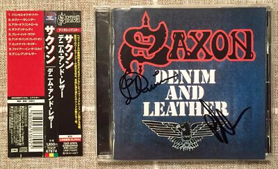 Saxon - Denim And Leather (Japan CD w/OBI) Signed by Biff Byford