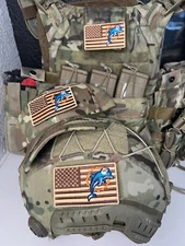 Military Combat American Flag Miami Dolphins football Patch W Vlcro
