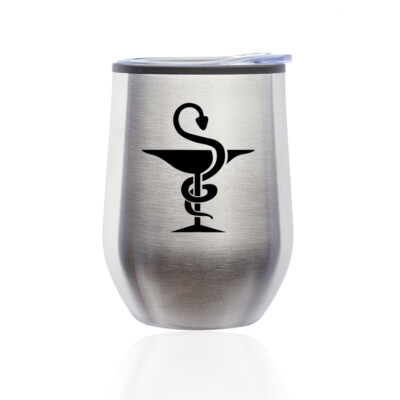 Stemless Wine Tumbler Coffee Travel Mug Glass Cup w/ Lid Pharmacist Pharmacy