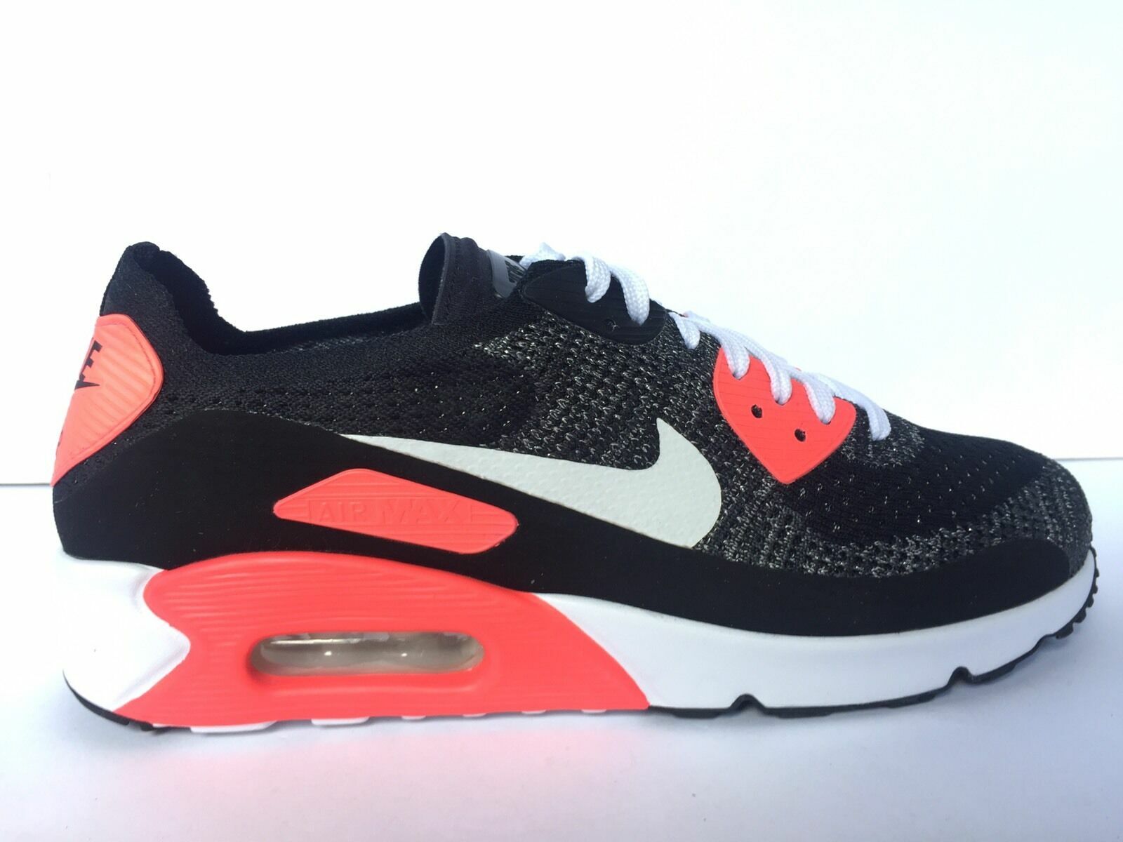 NIKE ID AIR MAX 90 ULTRA Flyknit Crimson Infrared BLACK WHITE Men 10.5 Shoes image 5