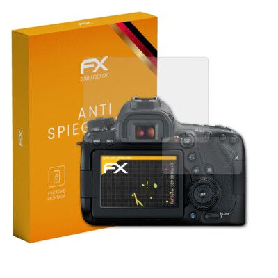 atFoliX 3x Displayfolie für Canon EOS 6D Mark II Schutzfolie matt&stoßfest Folie