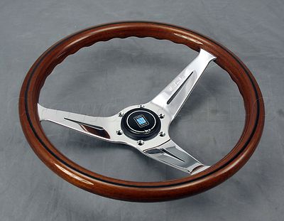 Nardi Steering Wheel Deep Dish Corn 350 mm Mahogany Wood Polished Type A Horn