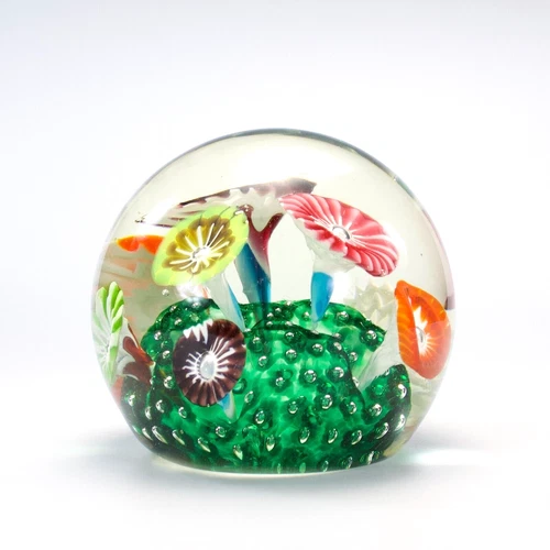 Murano Fratelli Toso Paperweight Trumpet Flower Bullicante Vintage Italian 3.25"