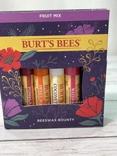 Burt's Bees Fruit Mix Beeswax Bounty Moisturizing Lip Balm Gift Set of 4 - NEW