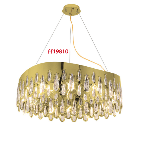 Luxury Stainless Steel Gold Chrome Crystal Drop Chandelier Ceiling Light Pendant - Picture 4 of 11