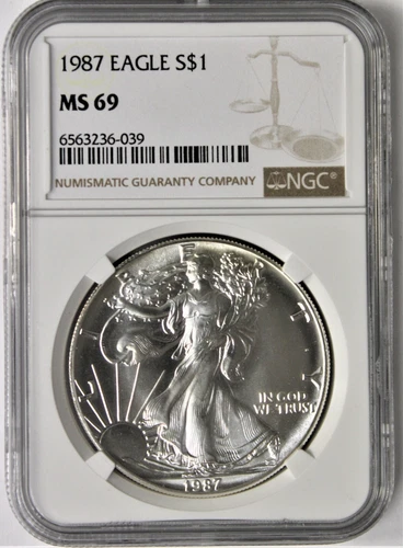 1987 Silver American Eagle - NGC MS69 !!!