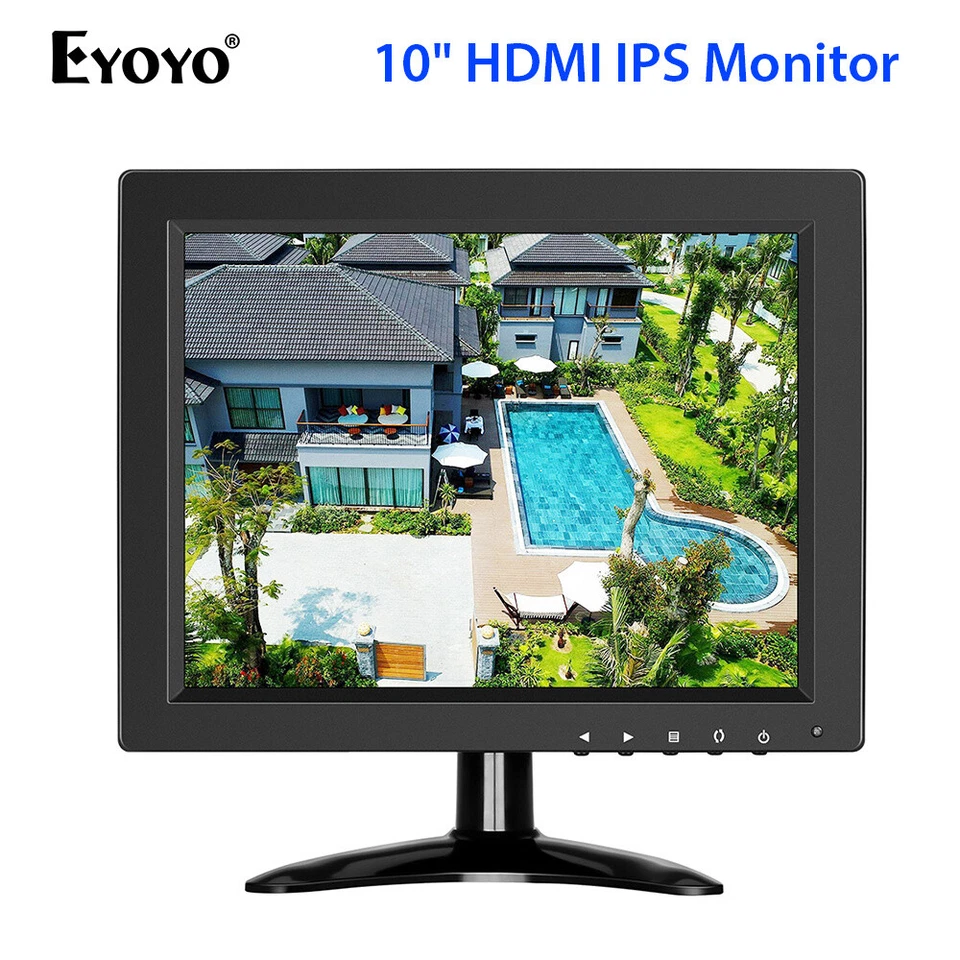 Eyoyo 10 inch Security CCTV Monitor 1024x768 HDMI LCD Monitor With VGA AV Input - Image 3 of 4