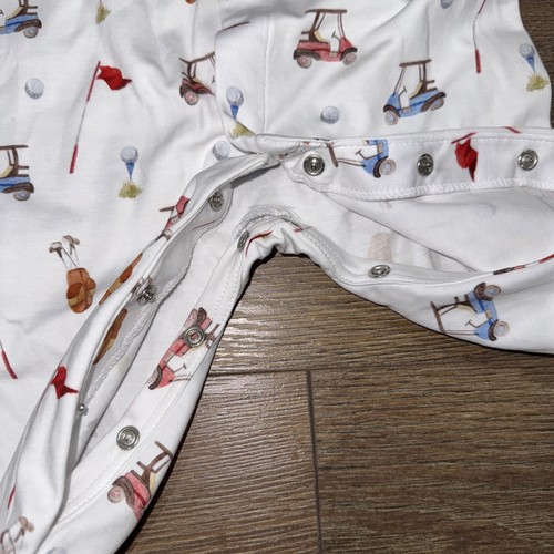 NWT Baby Club Chic Golfing Golf Cart Bag Flag  Snap Romper Size 6-9 Months - Picture 9 of 14