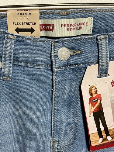 Levi's Jeans Boys 12 Reg 26 x 27 511 Slim Performance Stretch Flex Levi Levi New - Picture 6 of 12