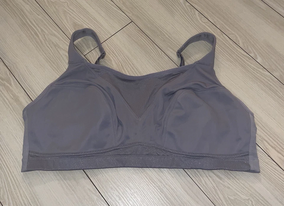 Playtex US4221 Bounce Control Wire Free Sports Bra Unlined Womens 46C Gray - Image 2 of 4