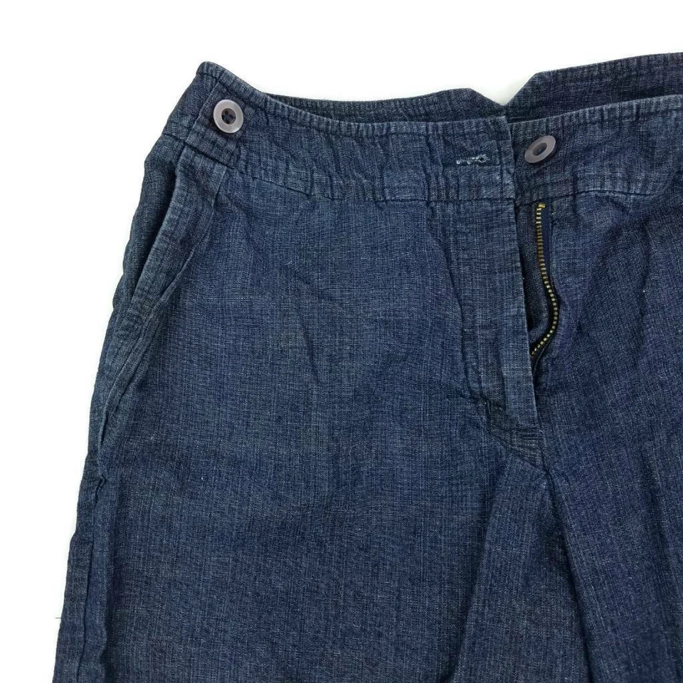 Pantalones Cortos de Denim Westbound Para Mujer Azul Frente Plano Puños Solapa Bolsillos Cremallera Algodón 8 Foto 2 de 4